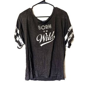 Blank Paige Born to Be Wild Distressed Graphic Tee tshirt